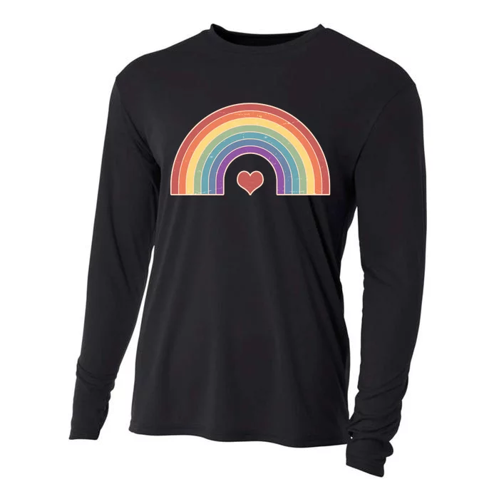 Vintage Rainbow Pride LGBTQ Cooling Performance Long Sleeve Crew