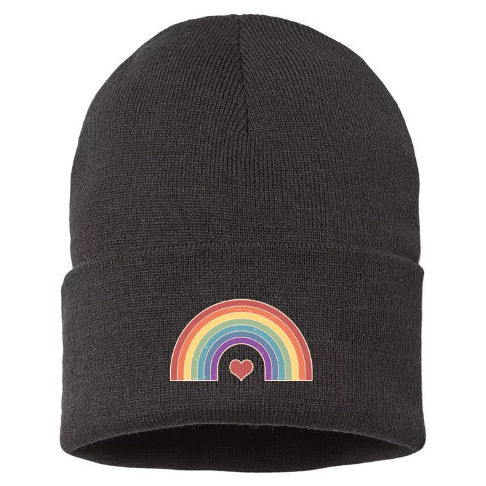 Vintage Rainbow Pride LGBTQ Sustainable Knit Beanie