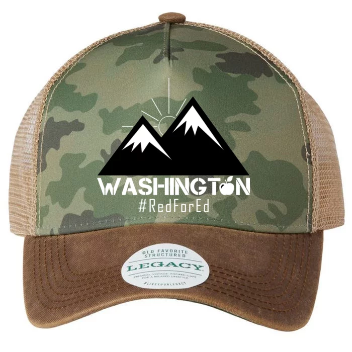 Vintage Red for Ed Washington State Mountains Legacy Tie Dye Trucker Hat