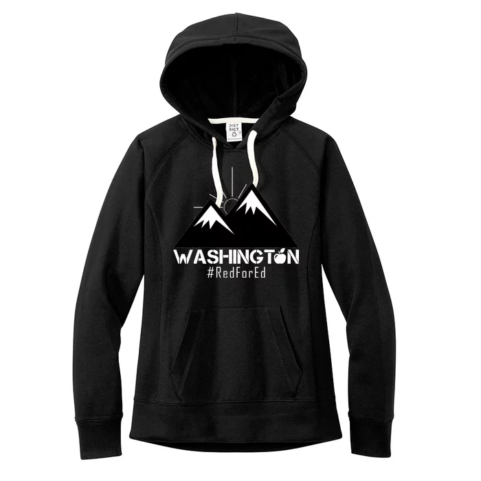 Vintage Red for Ed Washington State Mountains Women's Fleece Hoodie