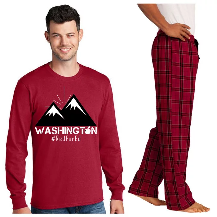 Vintage Red for Ed Washington State Mountains Long Sleeve Pajama Set