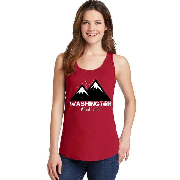 Vintage Red for Ed Washington State Mountains Ladies Essential Tank