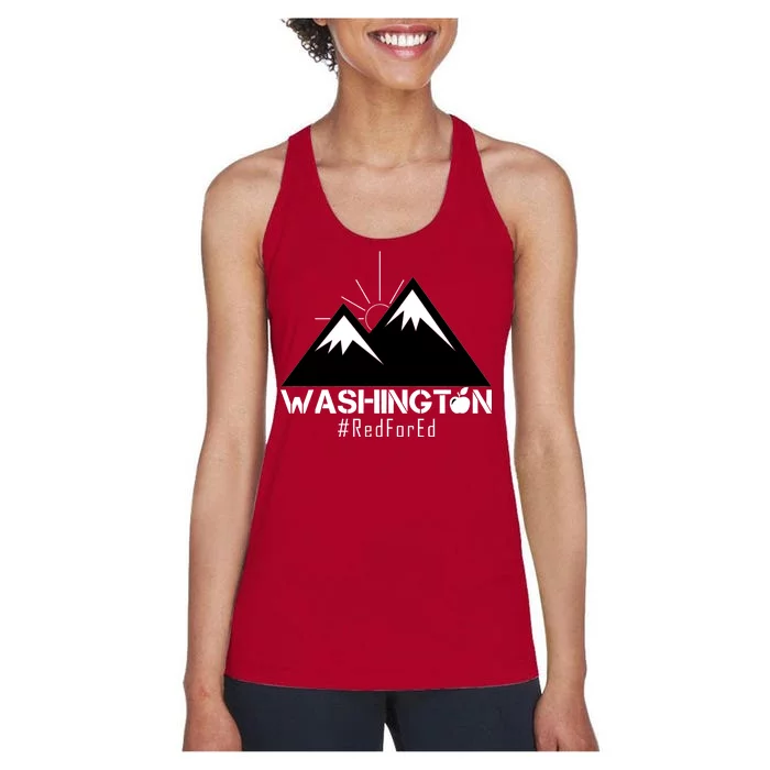 Vintage Red for Ed Washington State Mountains Women's Racerback Tank