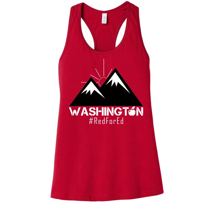 Vintage Red for Ed Washington State Mountains Women's Racerback Tank