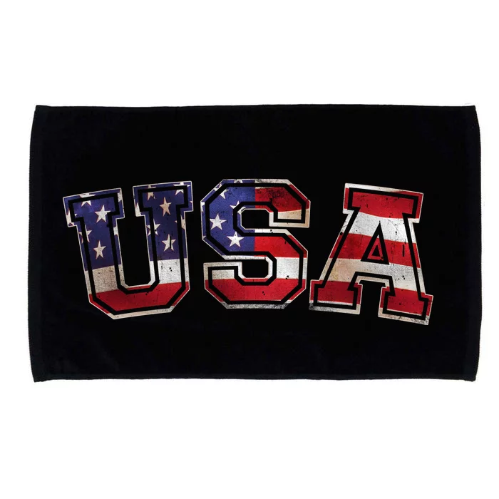 Vintage Red White And Blue USA Logo Microfiber Hand Towel