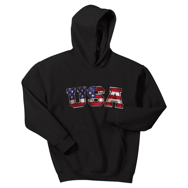 Vintage Red White And Blue USA Logo Kids Hoodie