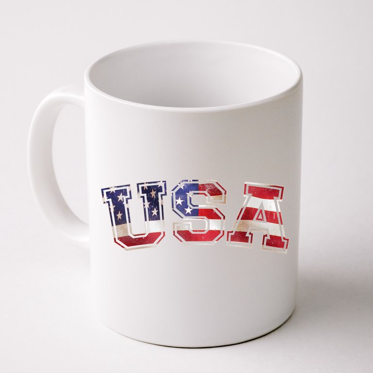 Vintage Red White And Blue USA Logo Coffee Mug