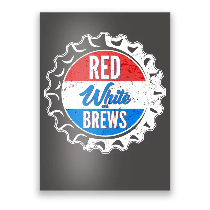 Vintage Red White and Brews Poster