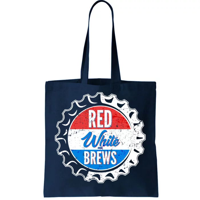 Vintage Red White and Brews Tote Bag