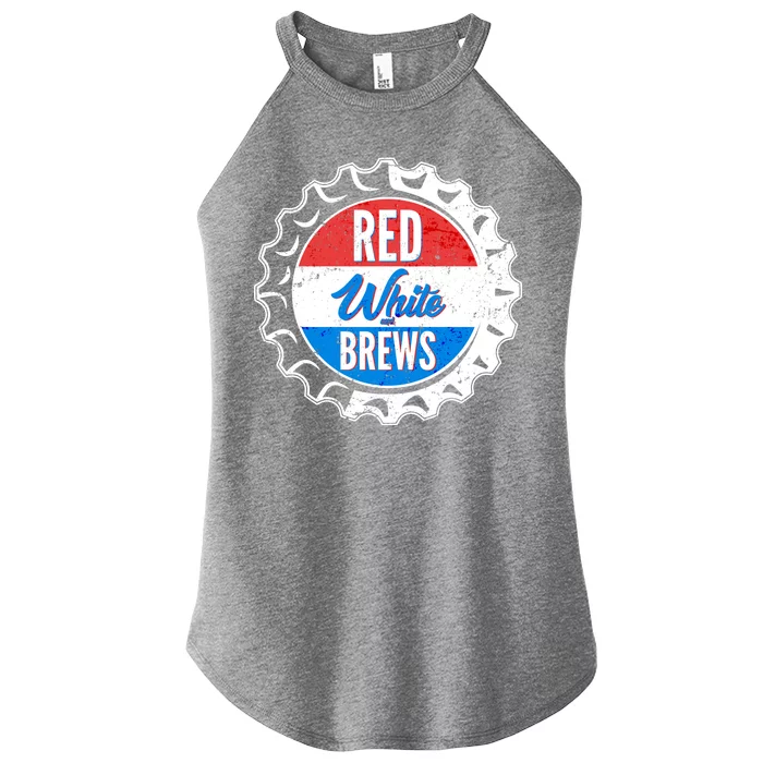 Vintage Red White and Brews Women’s Perfect Tri Rocker Tank