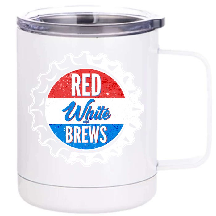 Vintage Red White and Brews Front & Back 12oz Stainless Steel Tumbler Cup