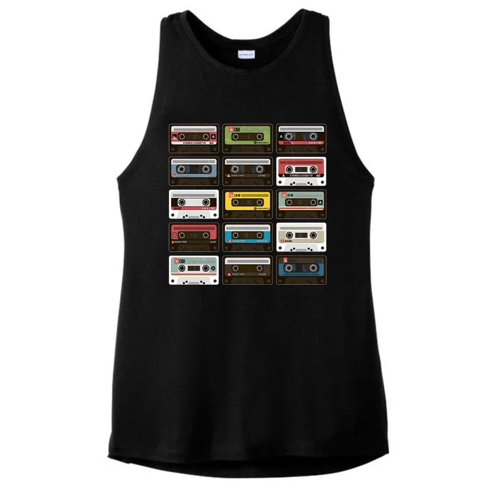 Vintage Retro 80's Cassette Tapes Ladies Tri-Blend Wicking Tank