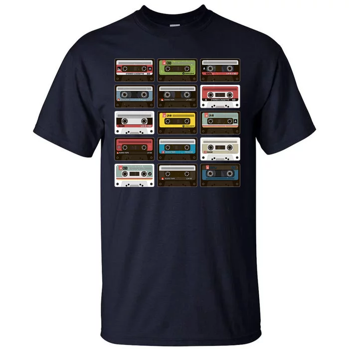 Vintage Retro 80's Cassette Tapes Tall T-Shirt