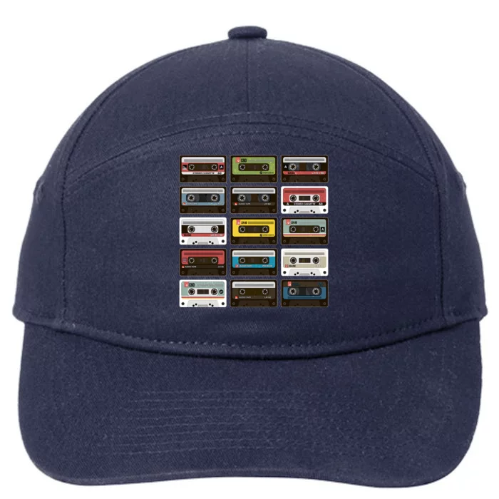 Vintage Retro 80's Cassette Tapes 7-Panel Snapback Hat