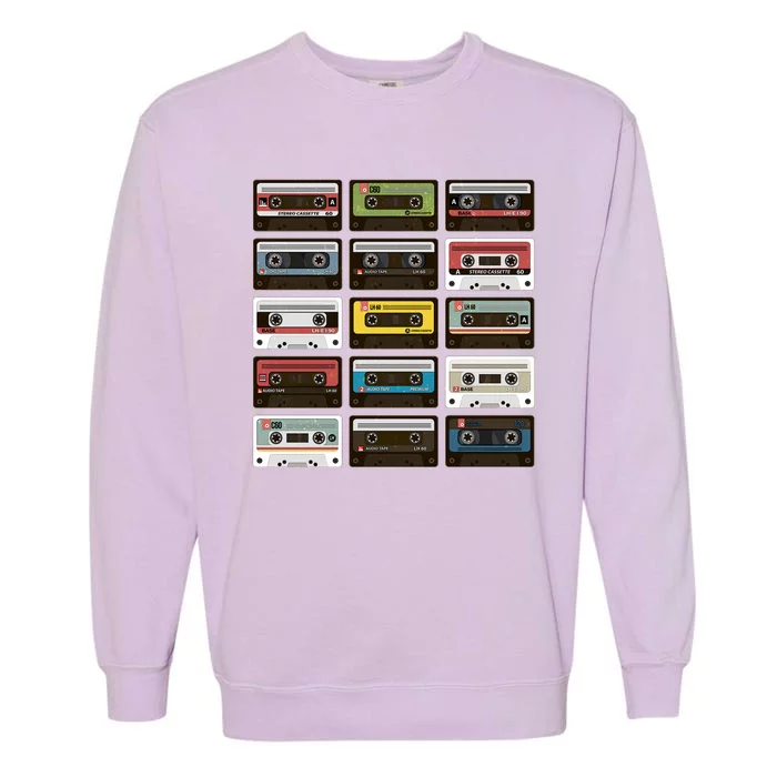 Vintage Retro 80's Cassette Tapes Garment-Dyed Sweatshirt