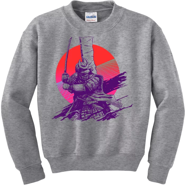 Vintage Retro 80's Japanese Samurai Kids Sweatshirt