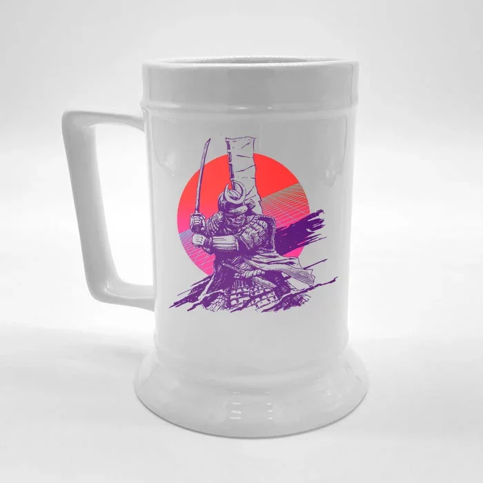 Vintage Retro 80's Japanese Samurai Front & Back Beer Stein