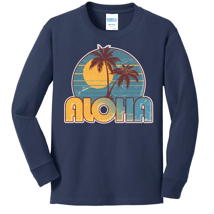 Vintage Retro Aloha Kids Long Sleeve Shirt