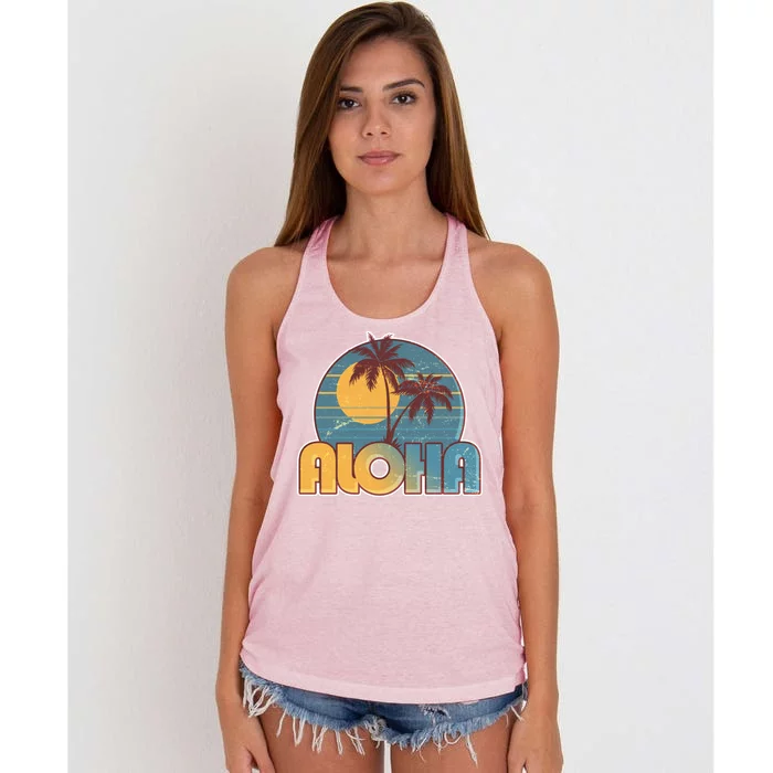 Vintage Retro Aloha Women's Knotted Racerback Tank