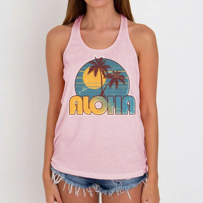 Vintage Retro Aloha Women's Knotted Racerback Tank