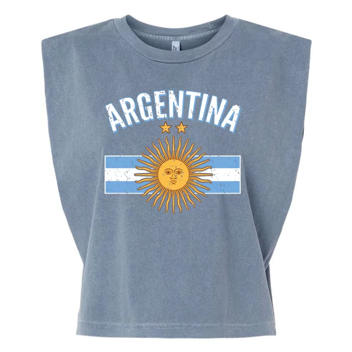 Vintage Retro Argentina Country Flag Garment-Dyed Women's Muscle Tee