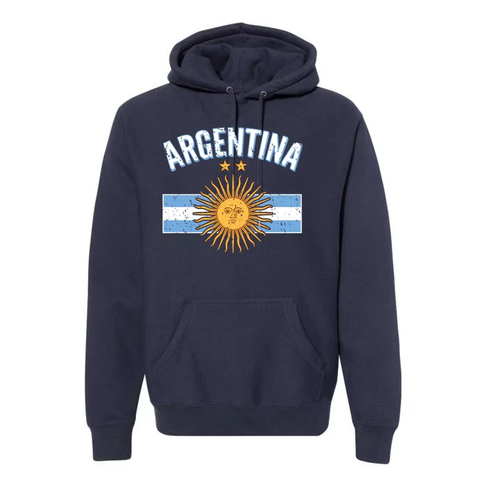 Vintage Retro Argentina Country Flag Premium Hoodie