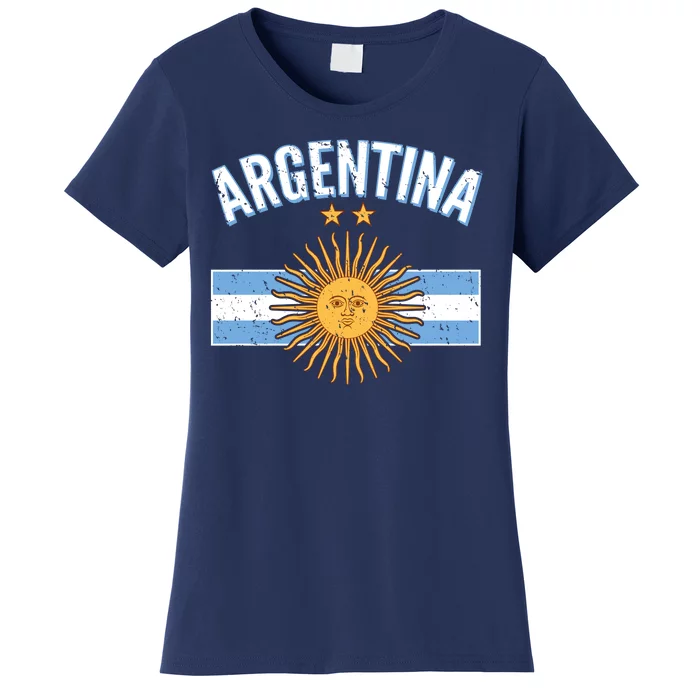 Vintage Retro Argentina Country Flag Women's T-Shirt