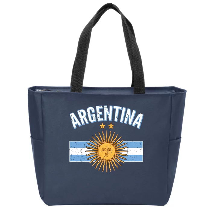 Vintage Retro Argentina Country Flag Zip Tote Bag