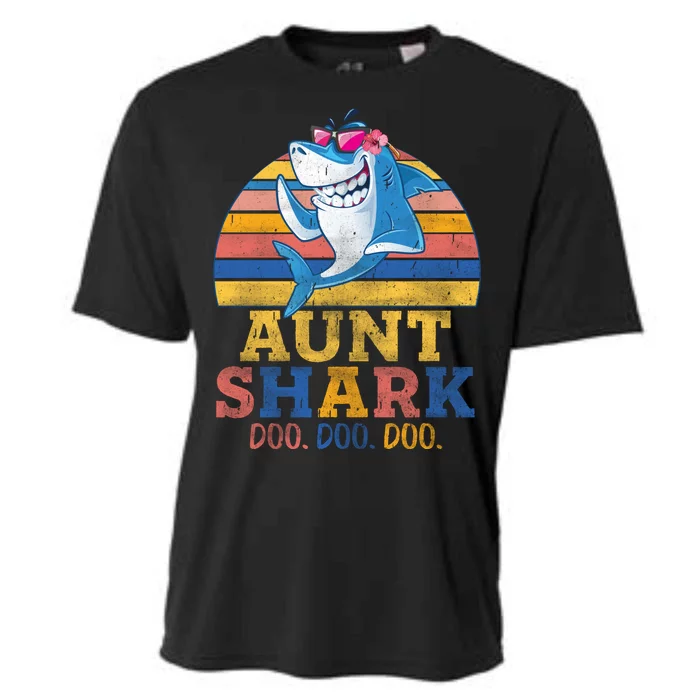 Vintage Retro Aunt Shark Doo Cooling Performance Crew T-Shirt