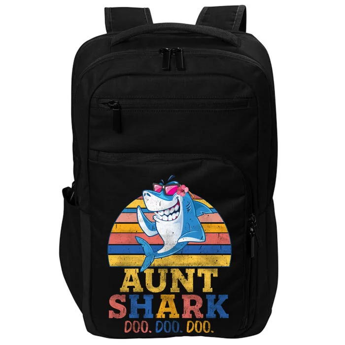 Vintage Retro Aunt Shark Doo Impact Tech Backpack