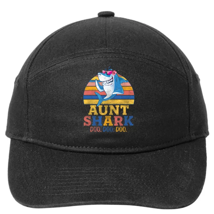 Vintage Retro Aunt Shark Doo 7-Panel Snapback Hat