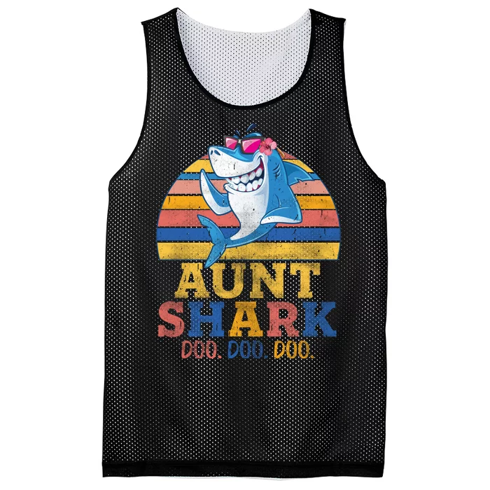 Vintage Retro Aunt Shark Doo Mesh Reversible Basketball Jersey Tank