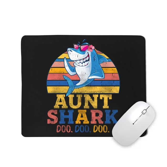 Vintage Retro Aunt Shark Doo Mousepad