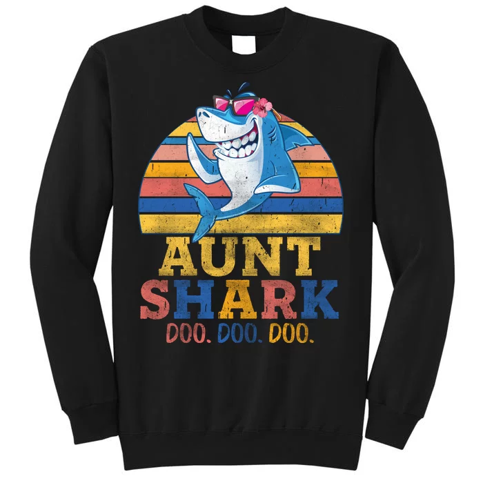 Vintage Retro Aunt Shark Doo Tall Sweatshirt