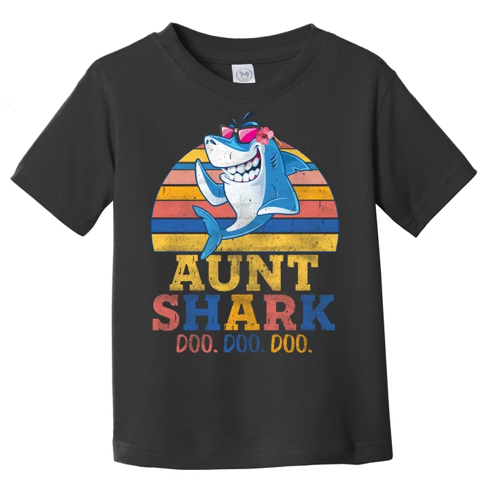 Vintage Retro Aunt Shark Doo Toddler T-Shirt