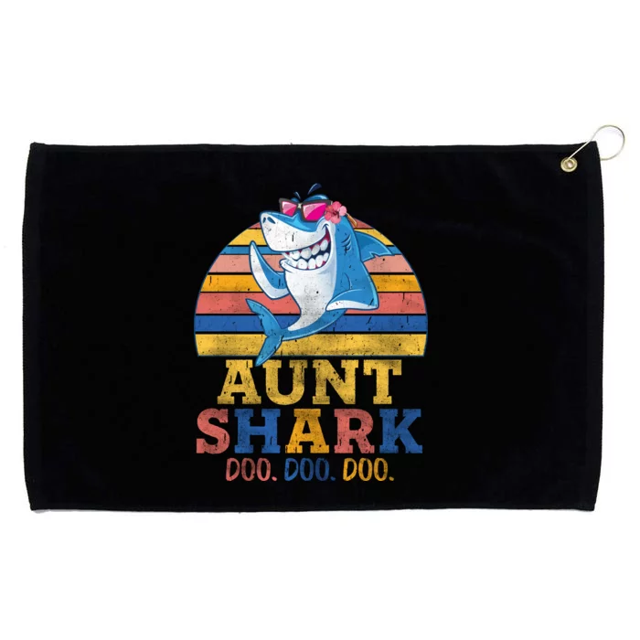 Vintage Retro Aunt Shark Doo Grommeted Golf Towel