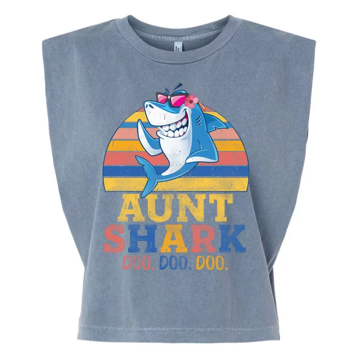 Vintage Retro Aunt Shark Doo Garment-Dyed Women's Muscle Tee