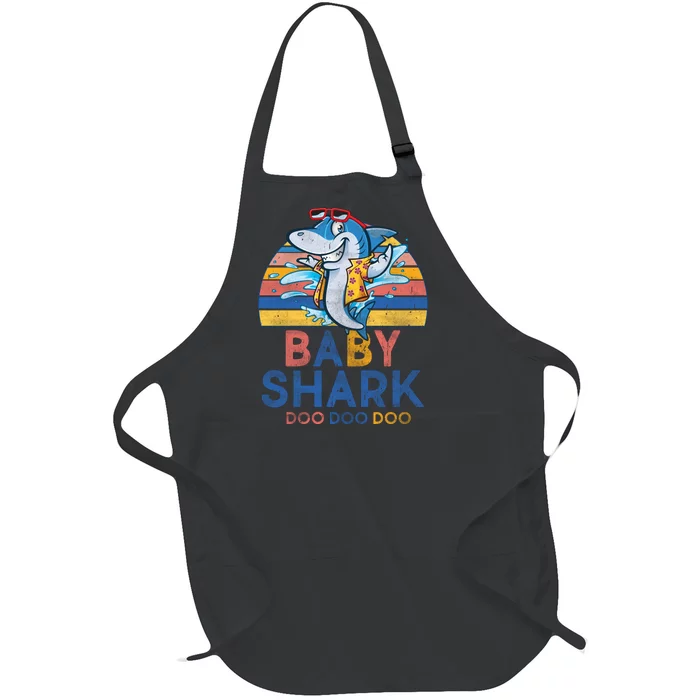 Vintage Retro Baby Shark Doo Full-Length Apron With Pocket