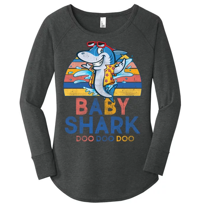 Vintage Retro Baby Shark Doo Women's Perfect Tri Tunic Long Sleeve Shirt