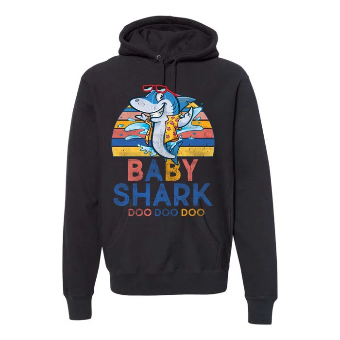 Vintage Retro Baby Shark Doo Premium Hoodie