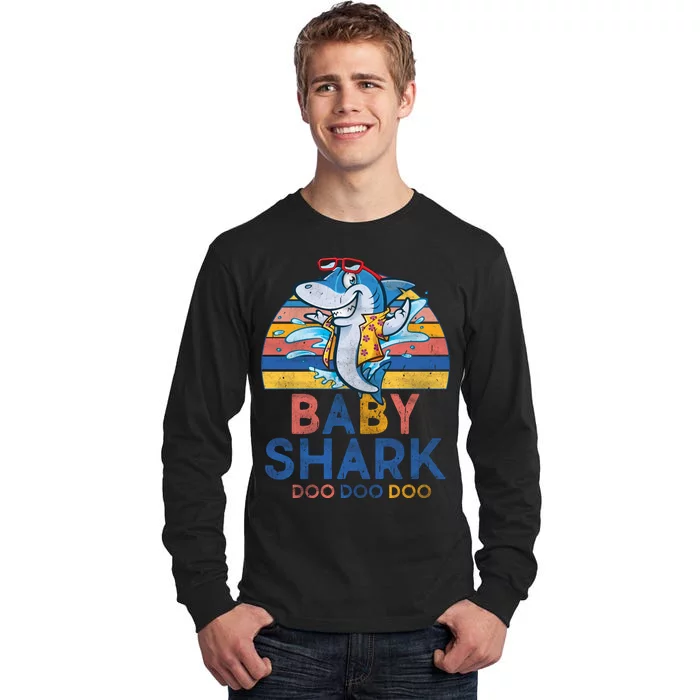 Vintage Retro Baby Shark Doo Tall Long Sleeve T-Shirt