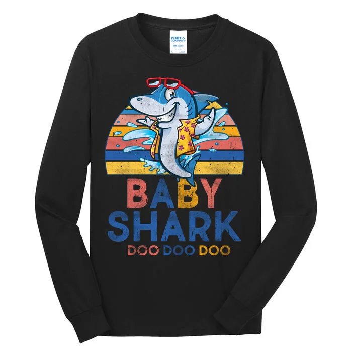 Vintage Retro Baby Shark Doo Tall Long Sleeve T-Shirt