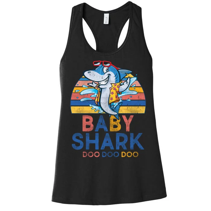 Vintage Retro Baby Shark Doo Women's Racerback Tank