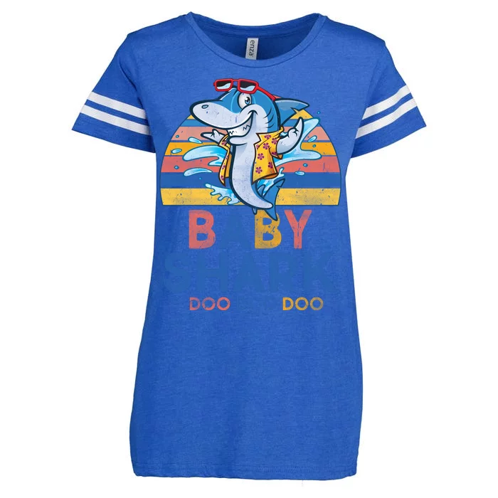 Vintage Retro Baby Shark Doo Enza Ladies Jersey Football T-Shirt