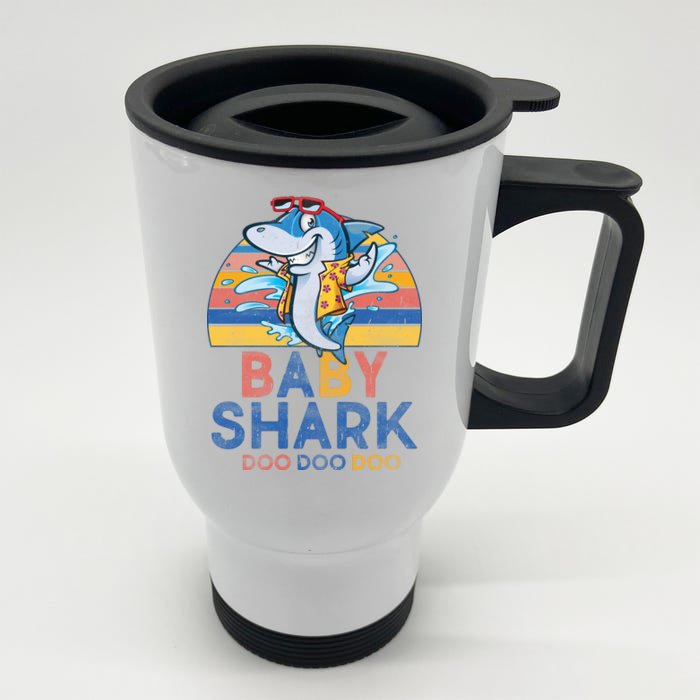 Vintage Retro Baby Shark Doo Front & Back Stainless Steel Travel Mug