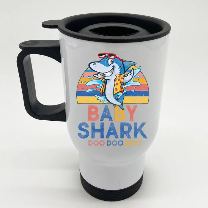 Vintage Retro Baby Shark Doo Front & Back Stainless Steel Travel Mug