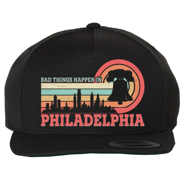 Vintage Retro Bad Things Happen In Philadelphia Wool Snapback Cap