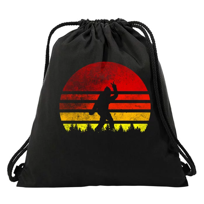 Vintage Retro Bigfoot Believe Drawstring Bag