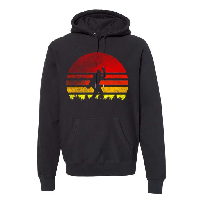 Vintage Retro Bigfoot Believe Premium Hoodie