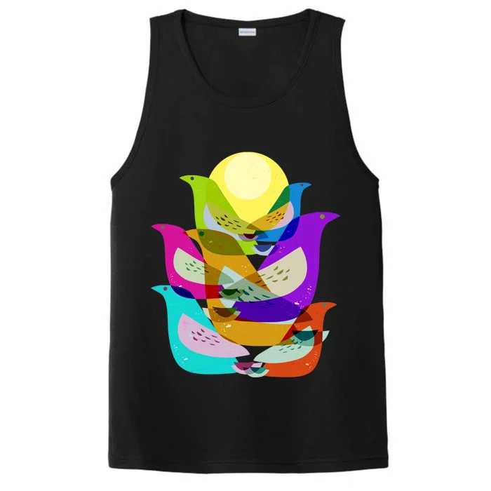 Vintage Retro Birds Performance Tank